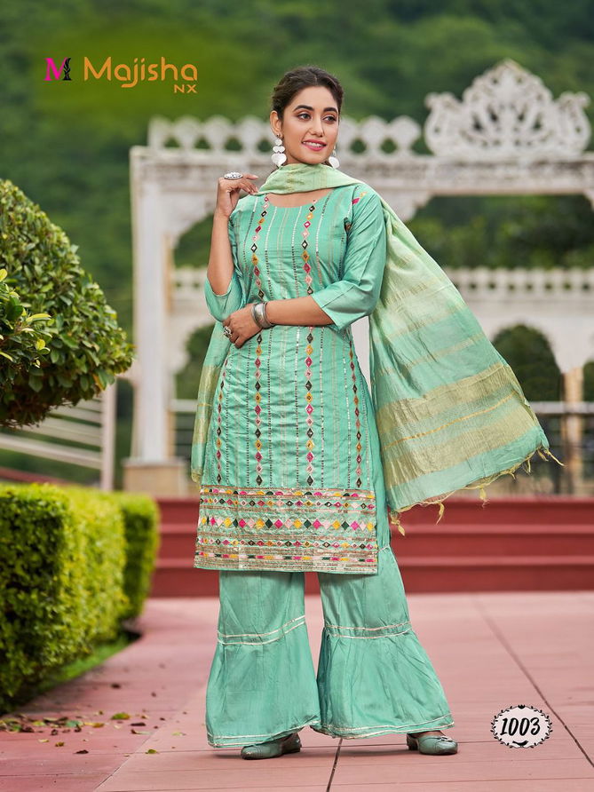 Majisha Nx Blossom 1 Fancy Festive Wear Kurti Sharara With Dupatta Collection